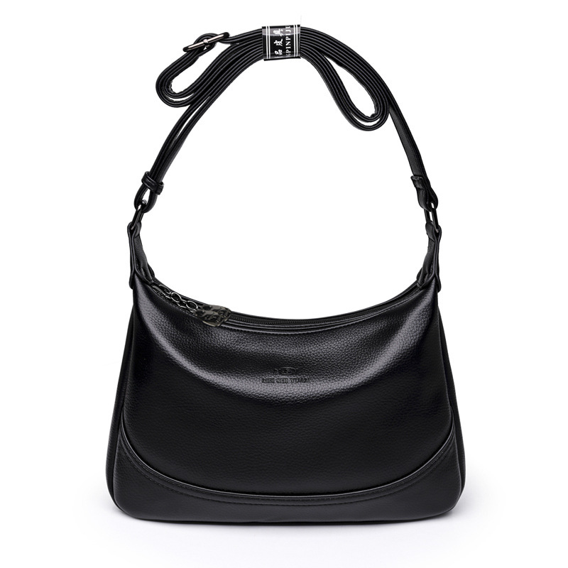 Women's bag 2024 new pu soft leather messenger bag large capacity middle-aged ladies shoulder bag simple casual small square bag - Image 4