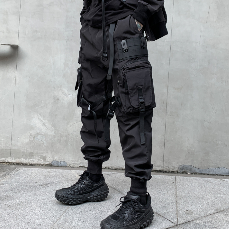 2026 Spring/Autumn Men's Japanese Style Loose Fit Multi-Pocket Cargo Pants Youthful Trendy Jogger Casual Sports Pants