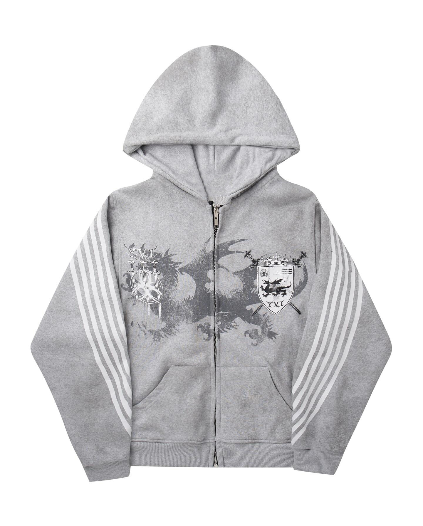 European and American retro design three-stripe print hoodie, trendy streetwear style, loose fit, slim fit, unisex sweatshirt - Image 10