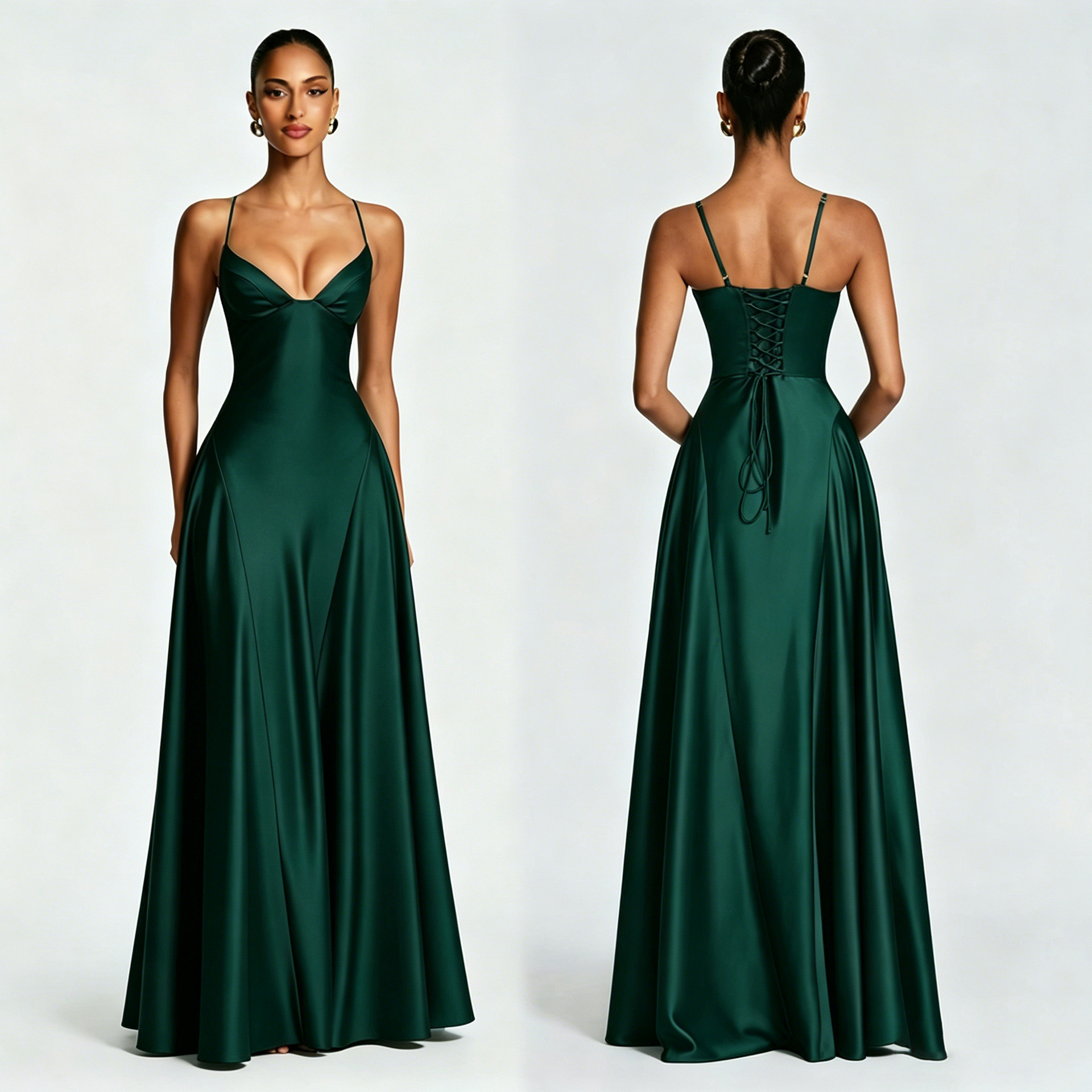 Women's Satin Strapless Bodycon Dress - Image 23