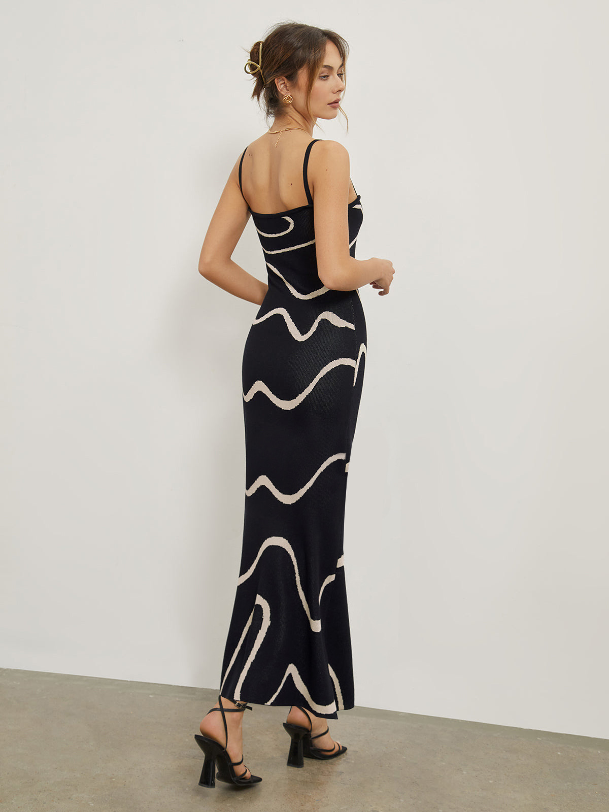 AliExpress summer new European and American style temperament suspender long skirt slim striped knitted sexy hip dress - Image 2