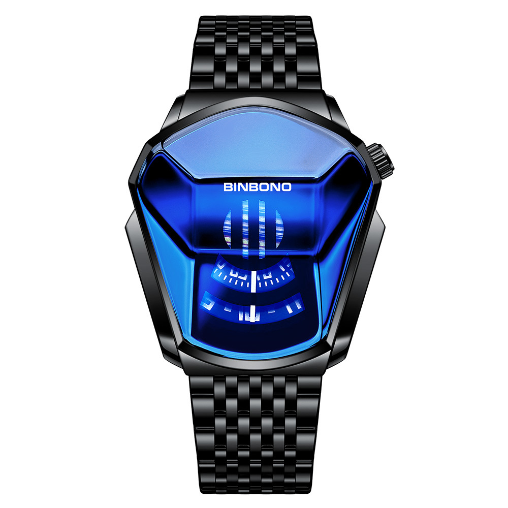 Cross-border shrimp skin men's watch trend shopee watch style locomotive concept watch men's live black technology watch - Image 11