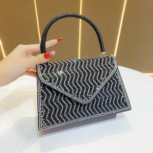 Cross-border European and American ladies handbags new rhinestone evening bag handbag large capacity KTV princess bag dress bag