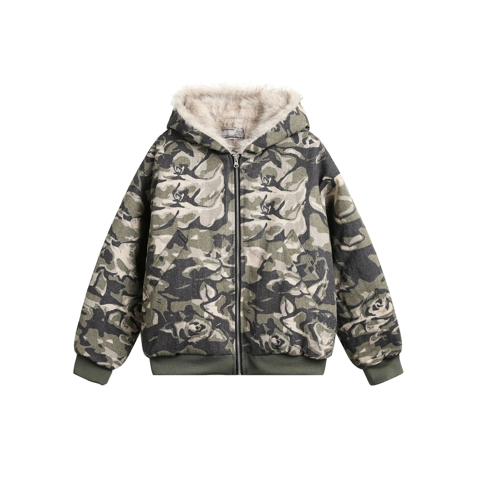 EON MODISH 24 Winter New Arrivals: High-Quality Camouflage Fur-Collar Cotton Jacket - Image 6