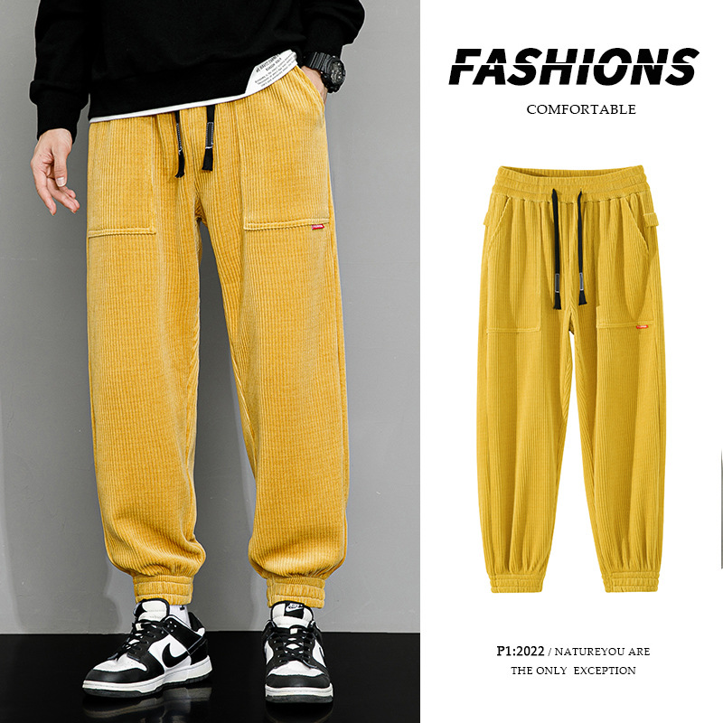 JYF-G50 men's large size autumn tide brand loose and fat to increase all-match wide-leg men's sports casual sweatpants - Image 12
