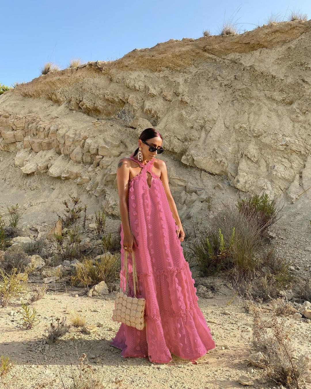 2023 Fashion Halter Three-dimensional Flower Floor-Mopping Cake Dress Cross-border Supply European and American Foreign Trade Lace Long Dress - Image 8