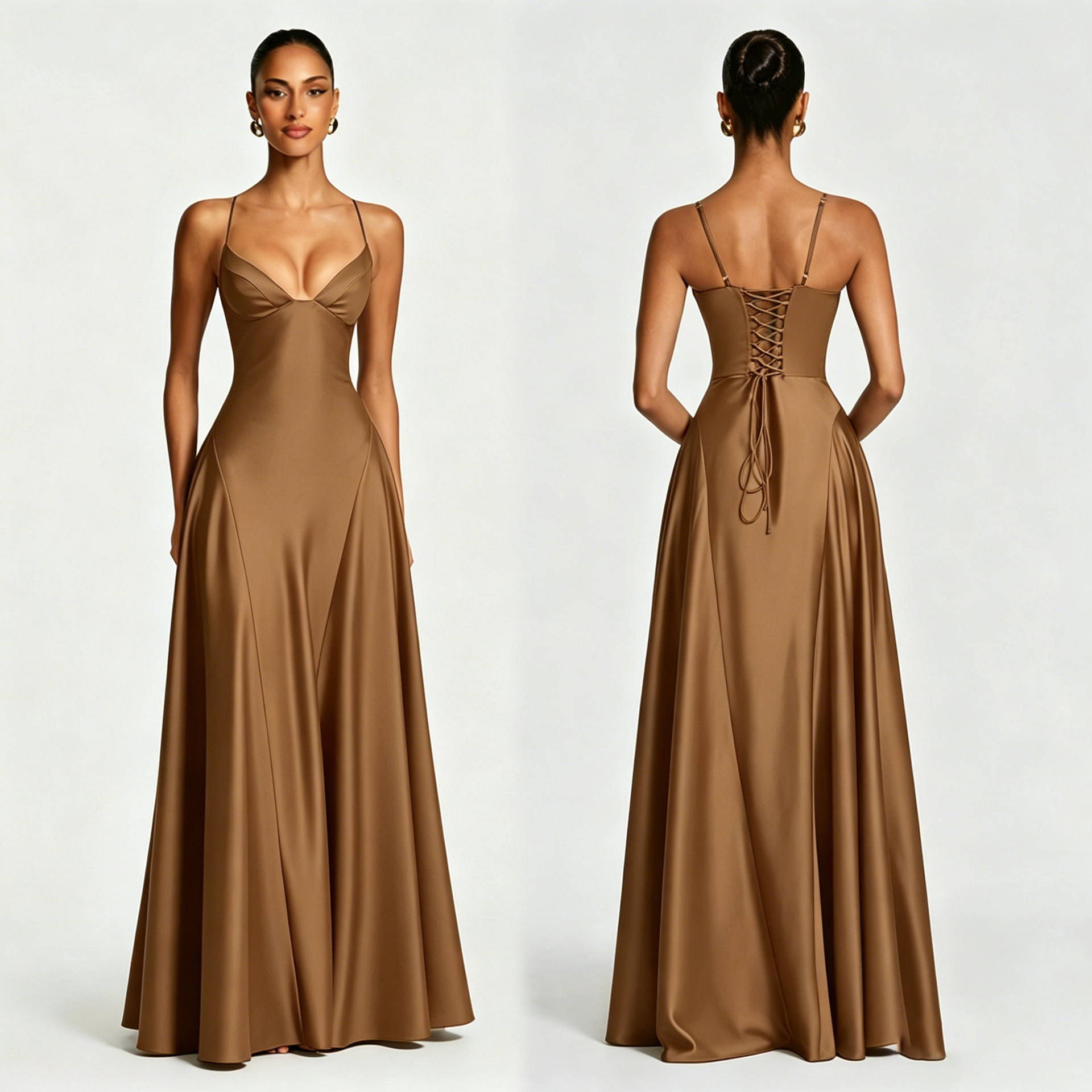 Women's Satin Strapless Bodycon Dress - Image 21