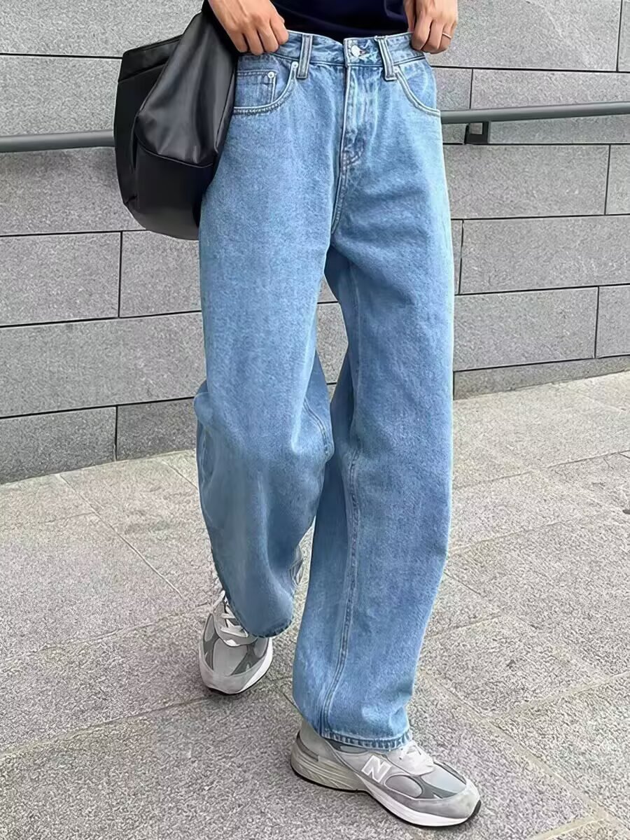 American retro blue jeans for men, spring and autumn 2026 new style, loose straight leg pants, trendy high street casual pants. - Image 3