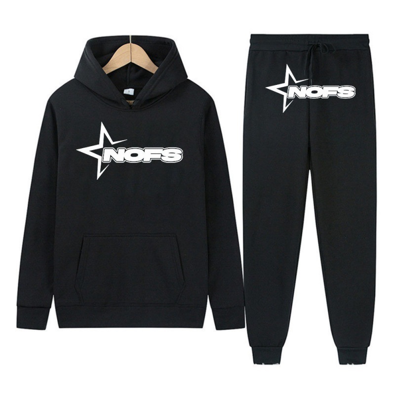 2024 Y2K new NOES hoodie set sweatshirt two-piece gothic punk rock clothing streetwear - Image 3