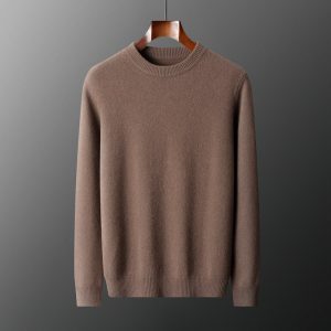 Heavyweight Thickened | New Autumn/Winter Round Neck Cashmere Sweater for Men, Solid Color Knitted Wool Sweater, Loose Fit Sweater for Middle-Aged and Young Adults
