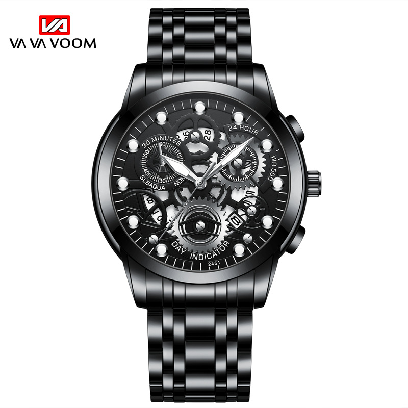 Men's hollow wrist watch wholesale trendy student waterproof men's watch luminous internet celebrity watch one piece drop shipping - Image 2