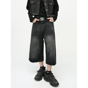MTLCLOTHES Men's Clothing | 2023 Summer New Arrivals Korean Loose Wide-leg Retro Distressed Flared Cropped Pants Men