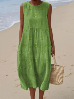 2025 European and American spring and summer new sleeveless casual printed temperament long skirt dress slim small fresh casual skirt - Image 36
