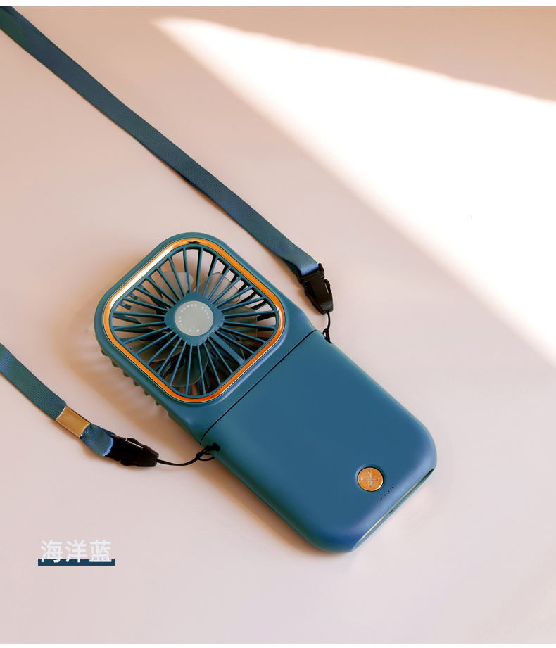 New USB ultra-thin private model folding hanging neck fan handheld charging treasure desktop bracket mute mini fan - Image 13