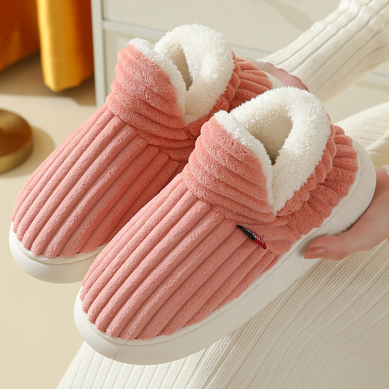 New style bag-heeled cotton shoes for women, autumn and winter, thick-soled velvet, non-slip, warm, velvet cotton shoes, men's Cixi home shoes - Image 9