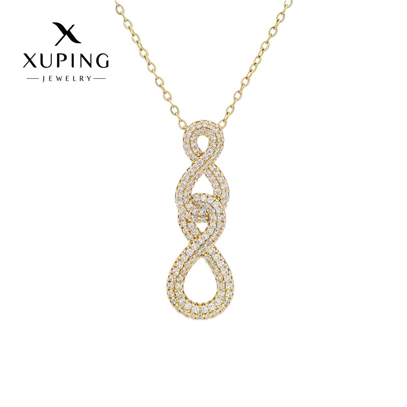 Xuping Jewelry's new fashionable and niche design artificial gemstone number necklace pendant exudes a light luxury temperament. - Image 5