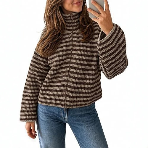 Expected to complete production on October 10th
2026 Autumn Fashion Cardigan, European and American Cross-border Fashion Commuter Business Casual Style Button-down Long-sleeved Knitted Outerwear - Image 5