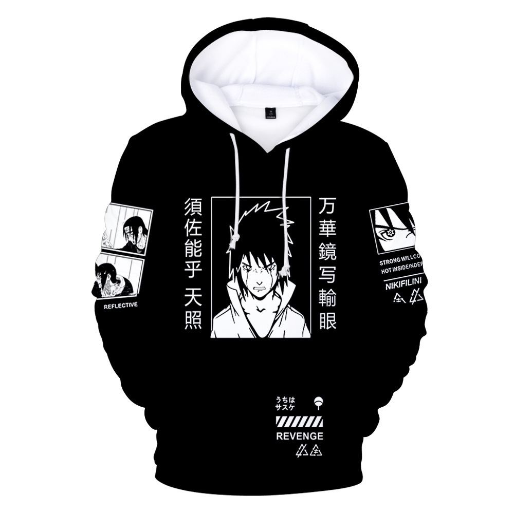 3D digital Naruto character double-layered hooded sweatshirt for men - Image 3