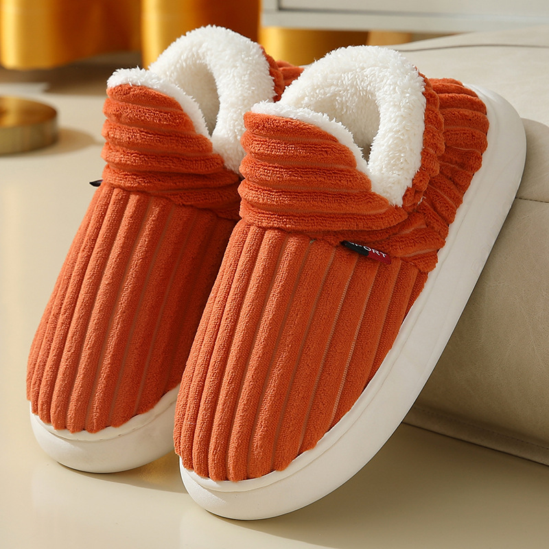 New style bag-heeled cotton shoes for women, autumn and winter, thick-soled velvet, non-slip, warm, velvet cotton shoes, men's Cixi home shoes - Image 7