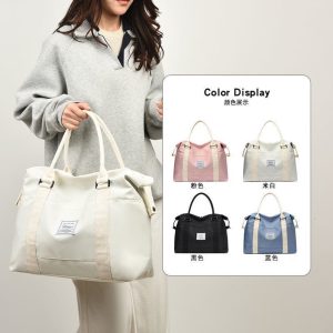 Large capacity travel bag for women, tote bag, travel bag, clothing storage bag; men's carry-on bag, short-distance maternity bag.