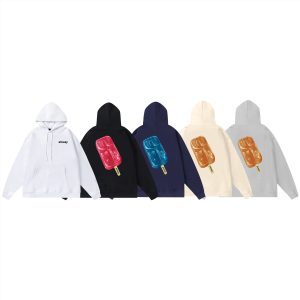 STUSSY POPSICLE HOODIE popsicle ice cream print hooded sweatshirt hoodie men and women pure cotton