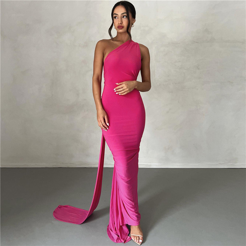 2024 spring and summer new European and American style cross-border women's clothing sexy backless halter neck hip-covering slim evening dress for women - Image 4