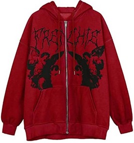 2021 European and American new hoodie sweatshirt women's loose street sports zipper cardigan y2k jacket women - Image 22
