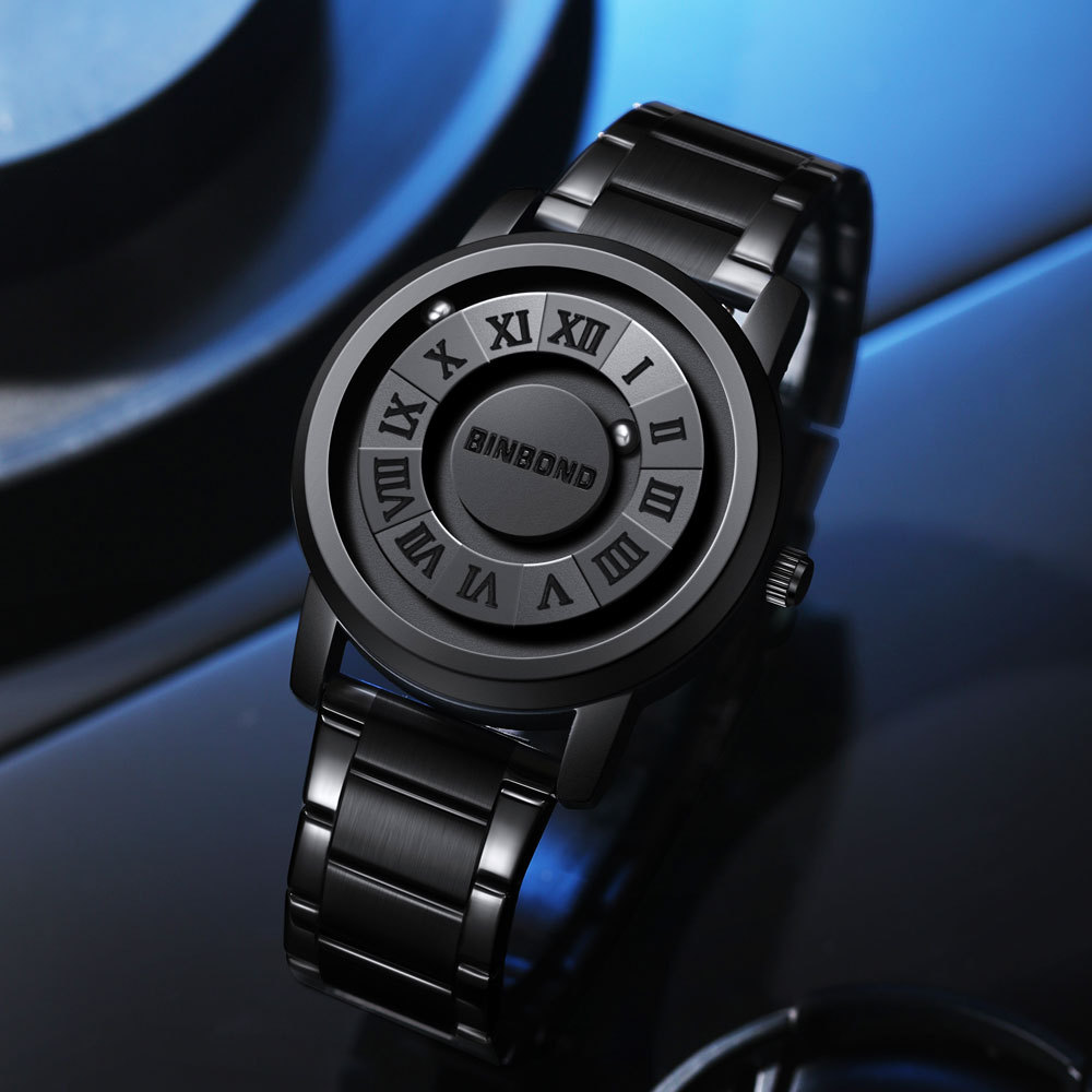 Bingbang American brand black technology watch men's new concept personality creative men's magnetic suspension waterproof men's watch - Image 2