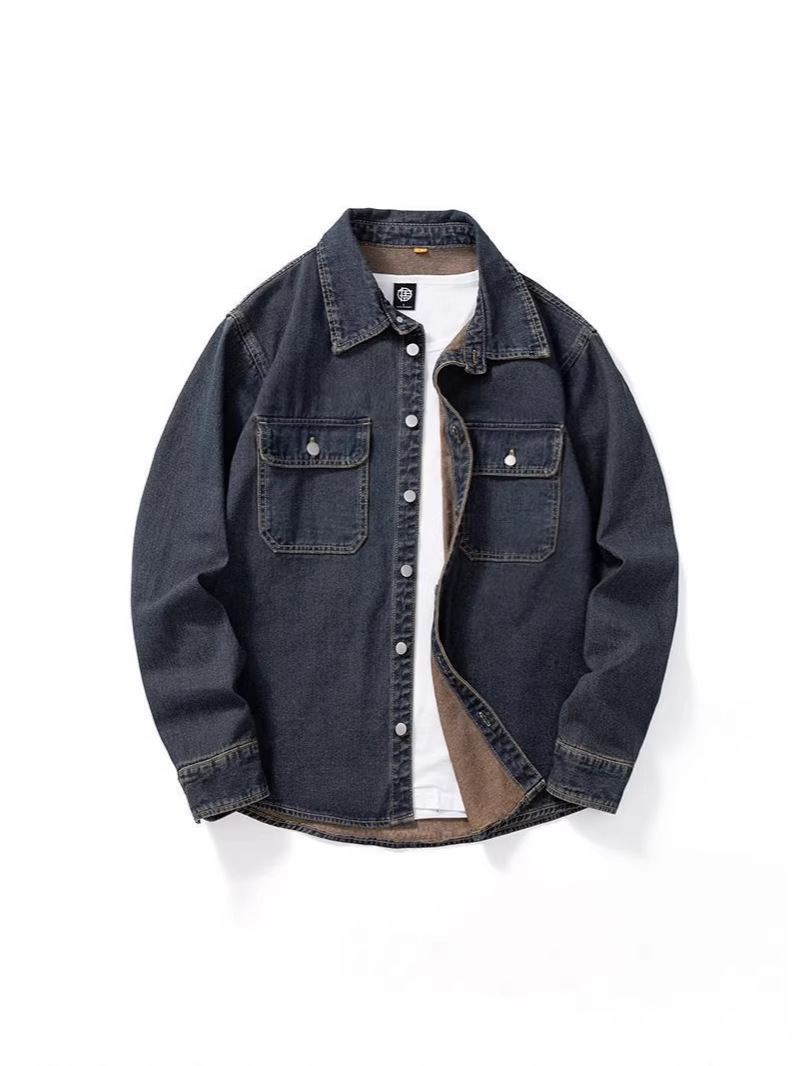 Men's Denim Shirt, Loose Fit, Casual Long-Sleeved Shirt, American Style, New Retro Washed Top/Jacket - Image 18