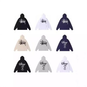 2024 new classic print black 8 sweatshirt STU World Tour Stu West youth hooded sweatshirt jacket