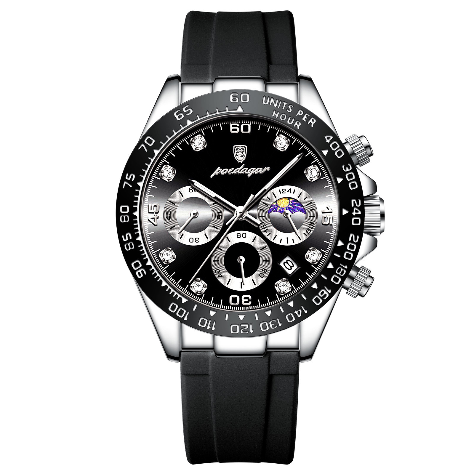 Swiss brand men's watch, multi-functional silicone wristwatch, popular in live streaming and export markets, dropshipping available. - Image 8