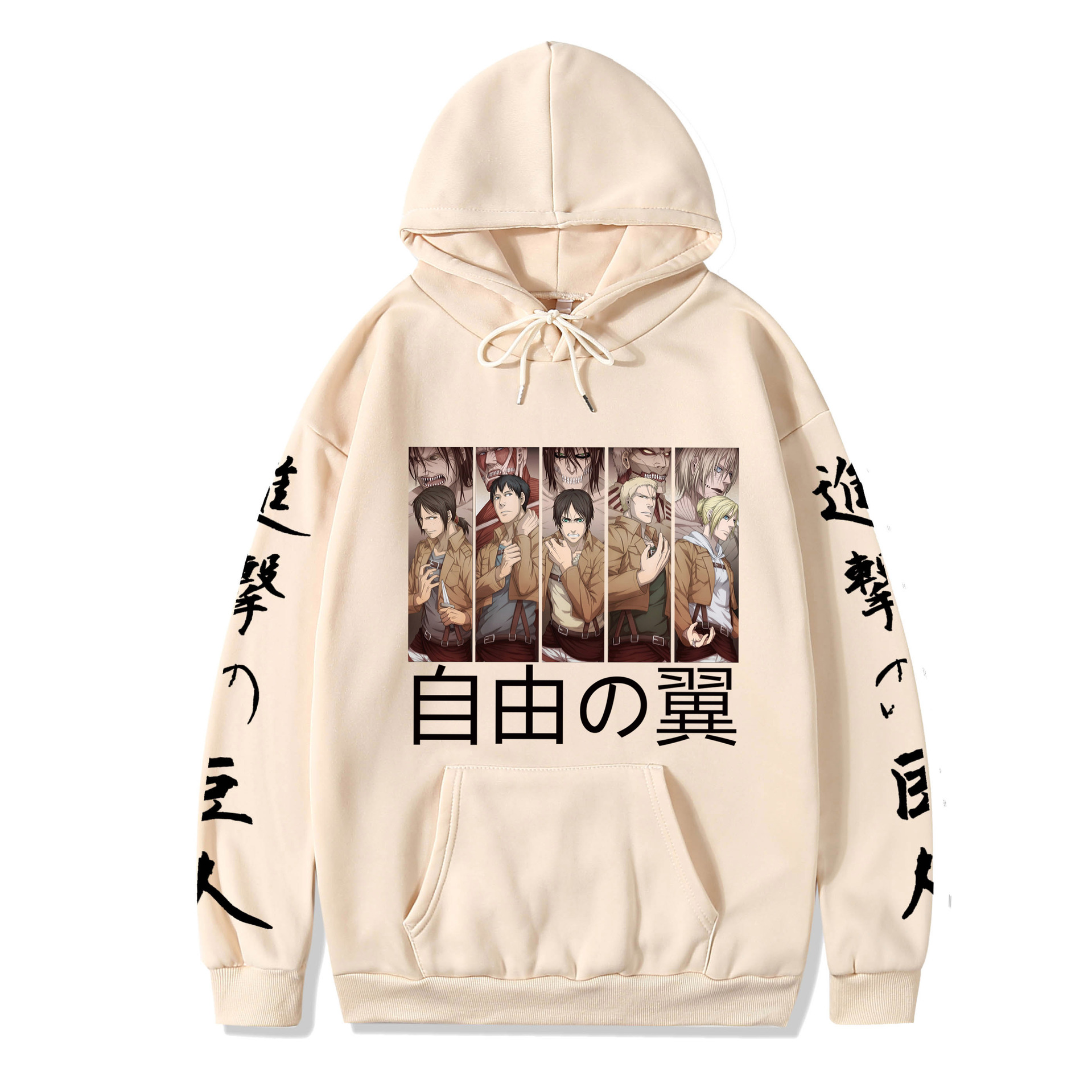 2021 couples wear autumn and winter new popular anime attack giant series illustration loose casual hooded sweater women - Image 13