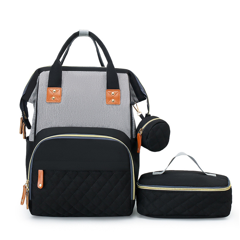 Mommy bag two-piece set multifunctional Oxford cloth cross-border mother and baby bag for traveling large capacity thermal insulation mommy bag - Image 5