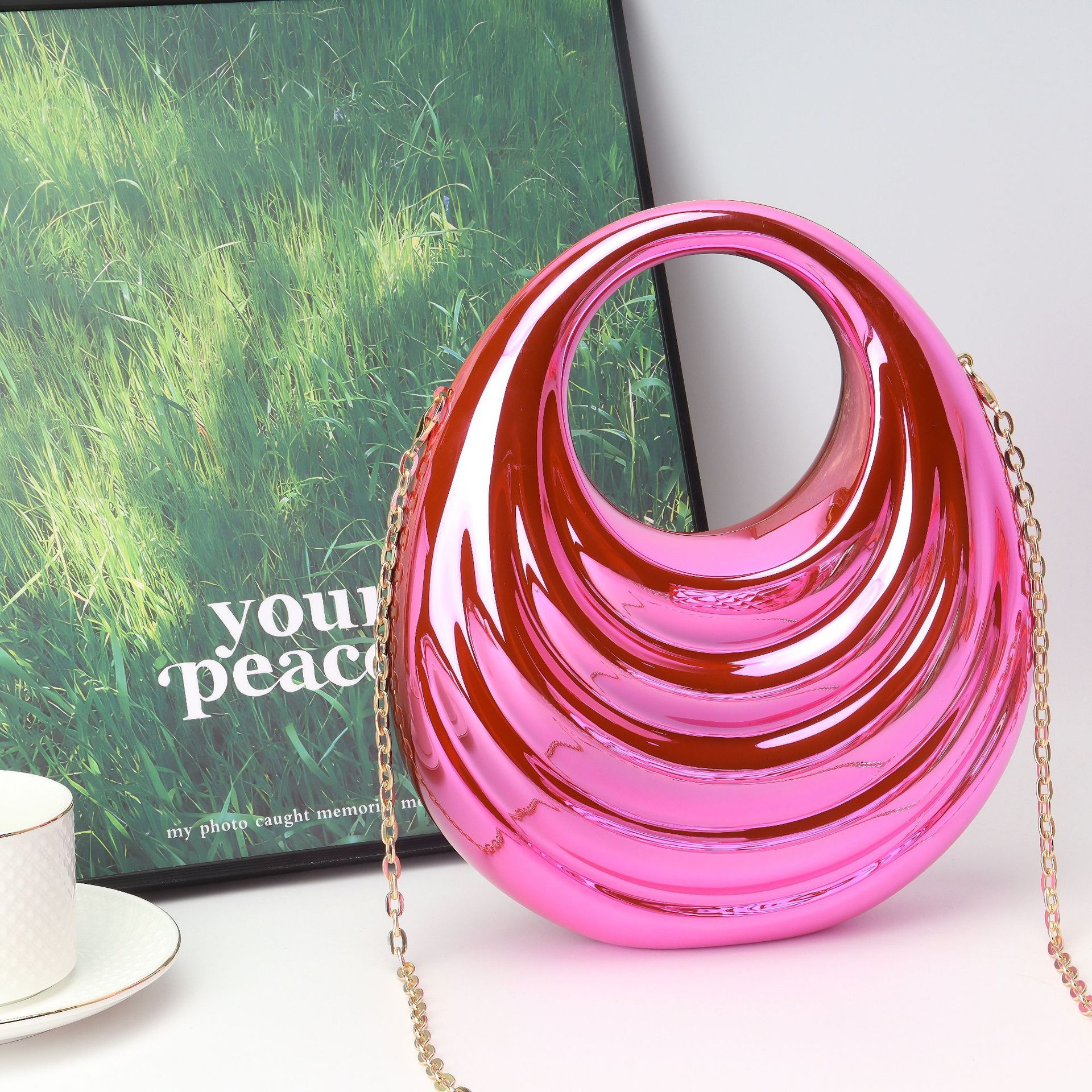 New cross-border acrylic lock spring and summer European and American women's bag shoulder crossbody handbag evening bag wholesale bag - Image 8