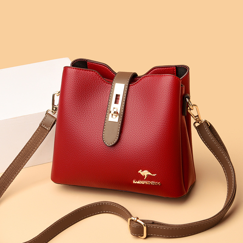 Bag women's bag new style 2021 Messenger shoulder bag women hit color fashion women's bucket bag women Europe and America one piece dropshipping - Image 4