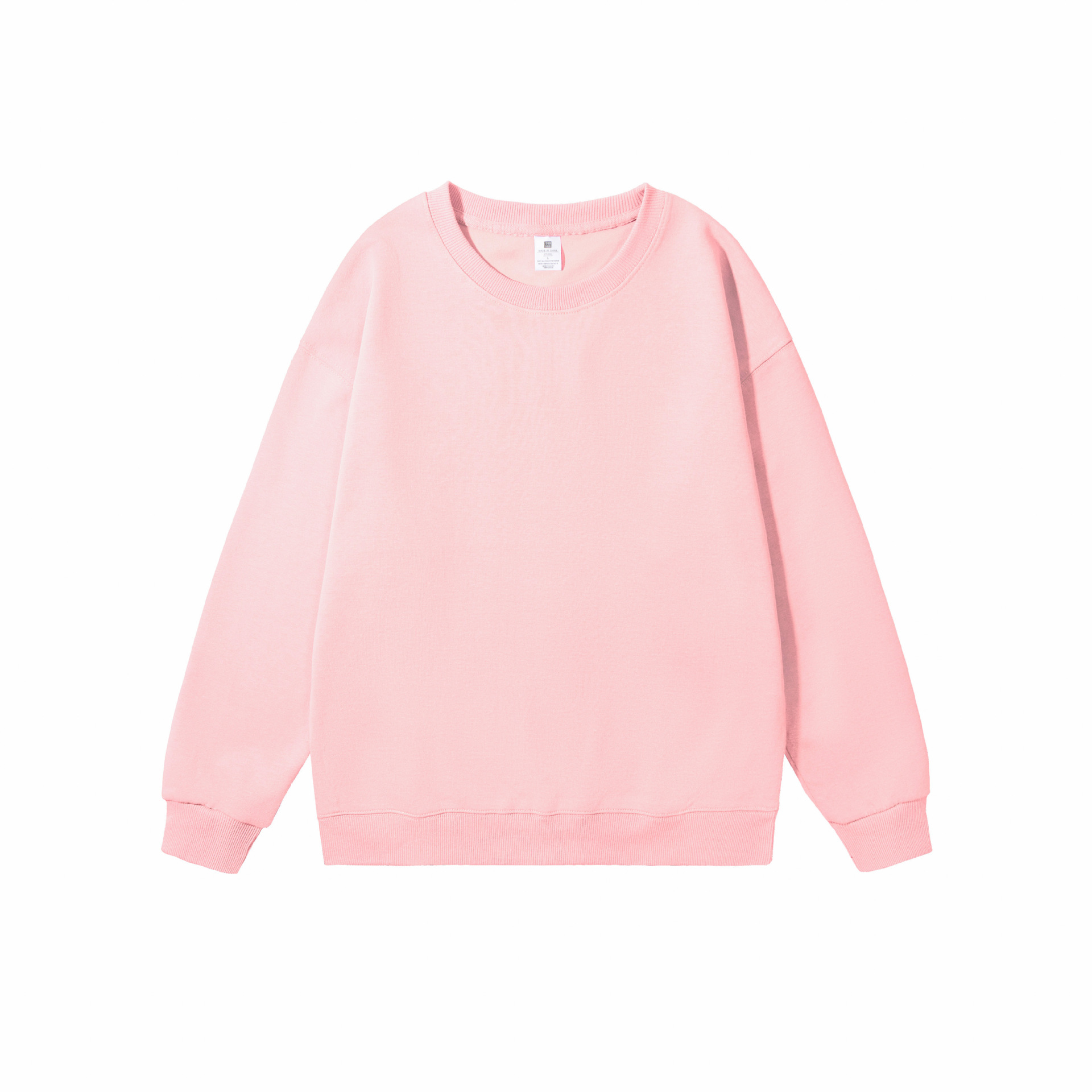 Cross-border European and American heavy loose solid color men's round neck blended cotton double-sided sweater women's Korean version of casual long sleeve couple - Image 13