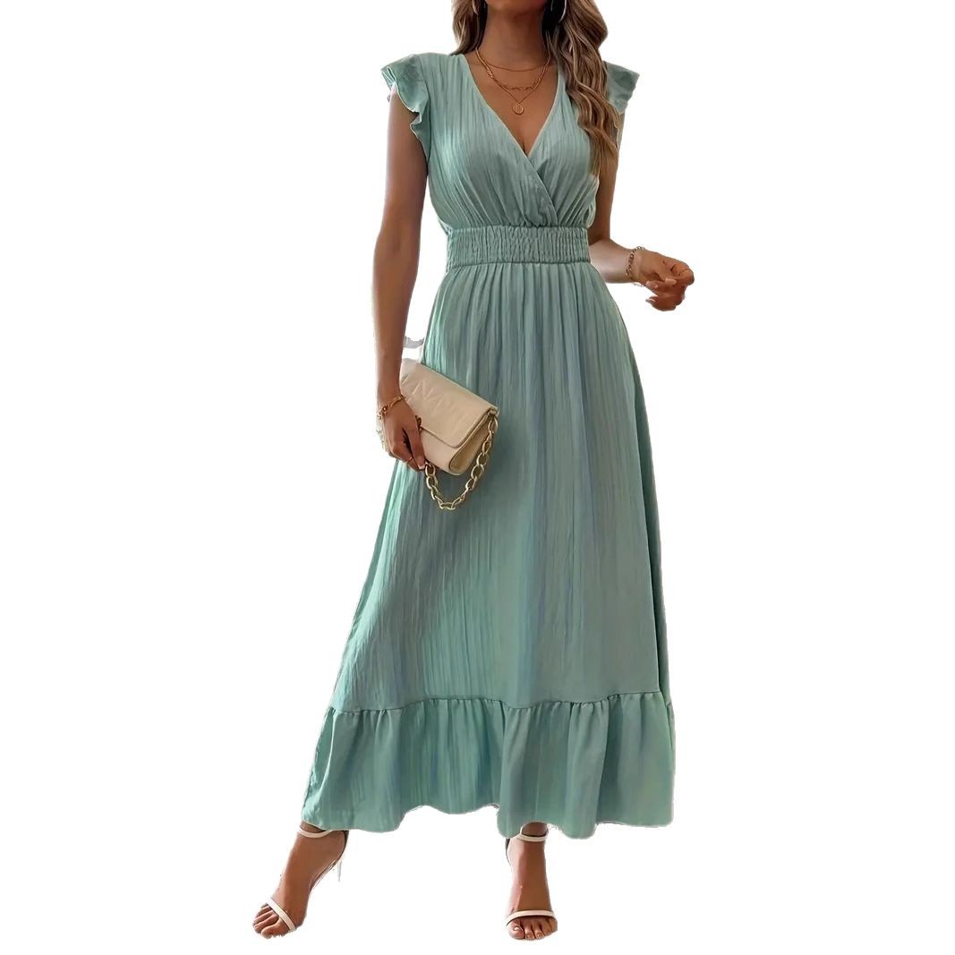 2025 European and American cross-border e-commerce best-selling new women's long summer short-sleeved dress, independent website. - Image 5