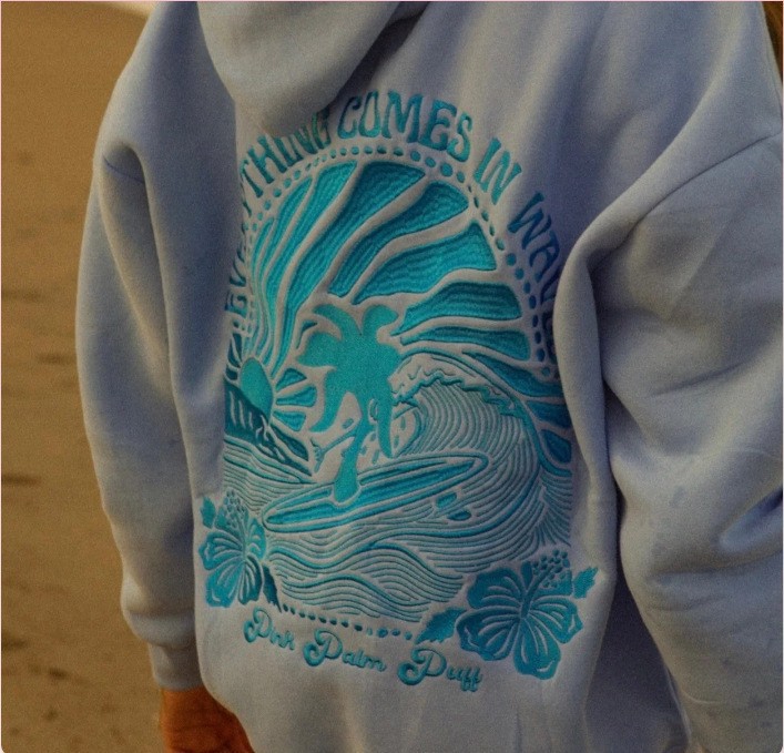 2024 New European Size Women's Drop Shoulder Sleeve Threaded Hawaii Hibiscus Brand Sweatshirt Hoodie Print - Image 7