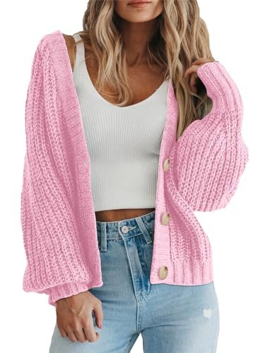 Cross-border women's clothing Amazon autumn/winter V-neck chunky knit cardigan women's lazy style knit sweater factory customization - Image 23