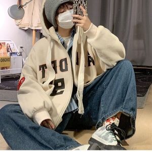 Cardigan sweatshirt for men and women autumn plus size fat mm 300 pounds hooded 2023 new couple versatile casual jacket