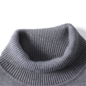 New autumn and winter casual men's solid color pullover sweater Foreign trade high collar men's casual knitted sweater cross-border sweater