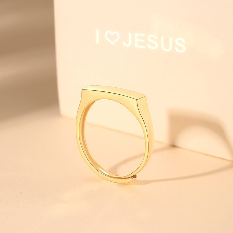 S925 Sterling Silver Projection Couple Rings, Colorfast, Unique Ins Style, TikTok Minimalist, In the Name of Light Couple Rings for Men and Women