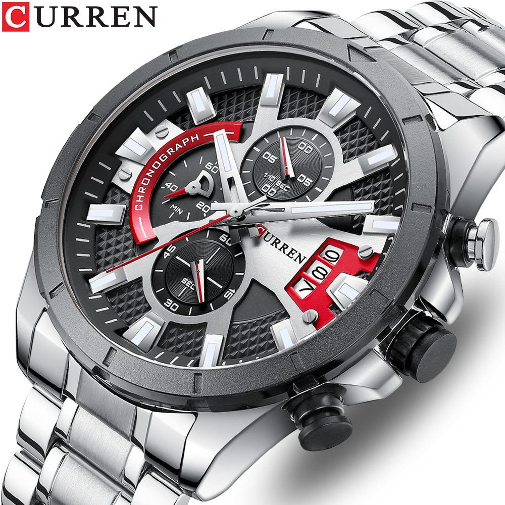 Curren/Careen 8401 Men's Watch Six Hand Watch Quartz Watch Steel Band Watch Calendar Men's Watch - Image 2