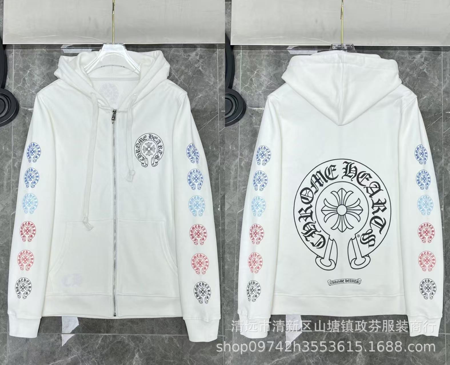 2026 New Cross-Border CH Hoodie Cross Horseshoe Couple Zipper Hooded Sweatshirt Jacket Trendy Brand 30/1 - Image 33