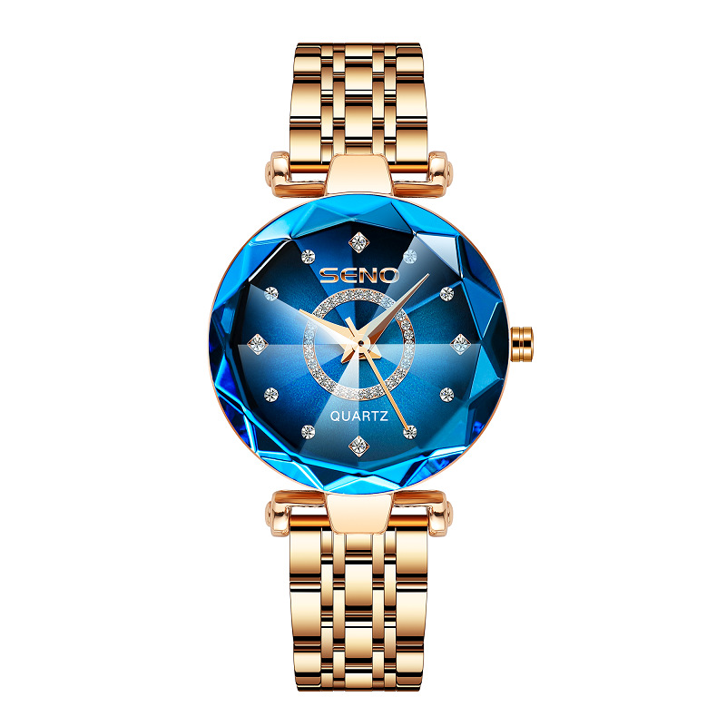 Douyin's new Ocean Star steel belt women's watch live broadcast multi-angular gradient glass diamond-encrusted fashion watch - Image 8