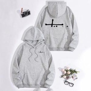 Cross-border European size autumn and winter European and American women's clothing kangaroo pocket hooded long-sleeved plus velvet sweater tops printed Shawns