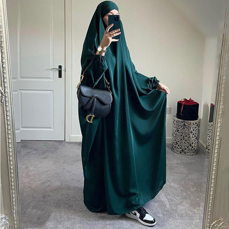 AliExpress Amazon women's dress abaya Europe and the United States Dubai Turkey one-piece prayer dress P102 - Image 11