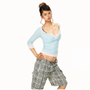 Women's Faux-Layered Short-Sleeve T-Shirt