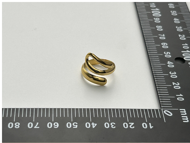 Xia Ling Cross-Border Fashion Open Ring, Stainless Steel Vacuum Plated 18K Gold, European and American Simple Fashion Jewelry - Image 7