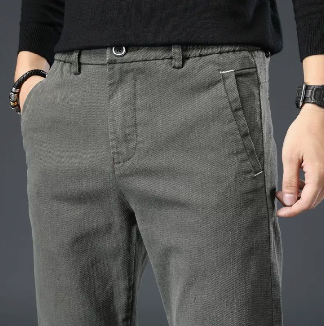 Cross-border foreign trade autumn thickened men's casual pants youth popular straight business daily loose elastic trousers - Image 2